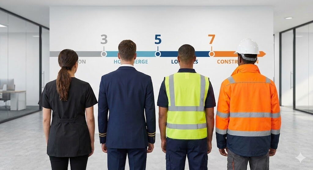 ユニフォーム見直し年数の目安（業界別）